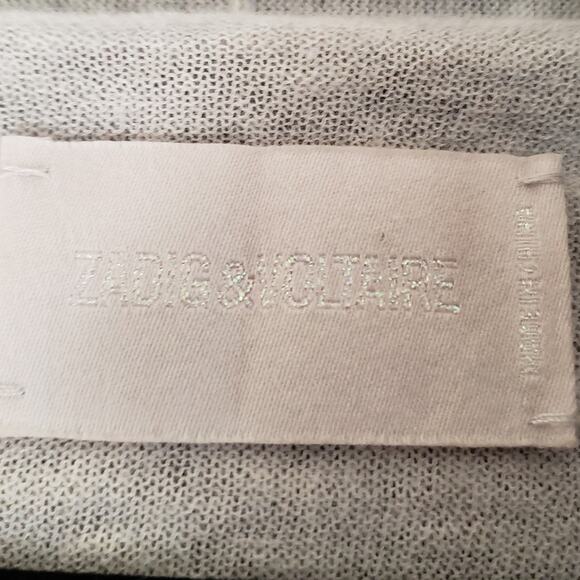 ZADIG & VOLTAIRE 100% Cashmere Cardigan Sweater Lightweight Distressed Small - Picture 5 of 16